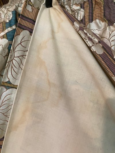 Pair of Art Deco curtains with valance Silver flowers 
