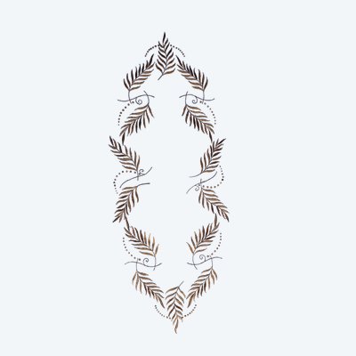 Embroidered tablecloth with fern decoration, size: 235 x 135 cm, perfect condition