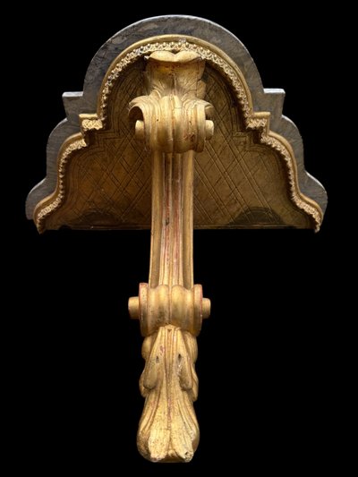 Coppia di consolle da parete in legno dorato del XIX secolo, periodo Napoleone III