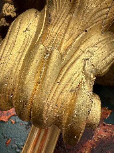 Coppia di consolle da parete in legno dorato del XIX secolo, periodo Napoleone III