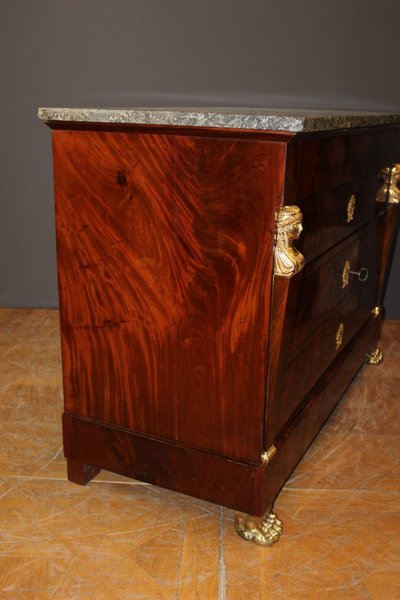 Commode Retour d'Egypte en acajou début XIX