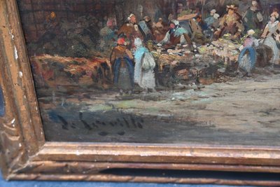 Ansicht von Caen, Öl auf Leinwand, spätes 19. Jahrhundert
