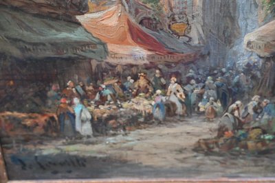 Ansicht von Caen, Öl auf Leinwand, spätes 19. Jahrhundert
