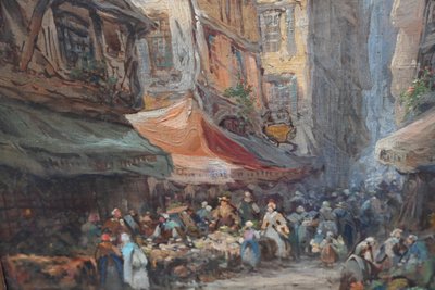 Ansicht von Caen, Öl auf Leinwand, spätes 19. Jahrhundert