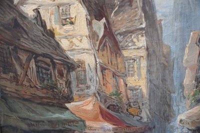 Ansicht von Caen, Öl auf Leinwand, spätes 19. Jahrhundert
