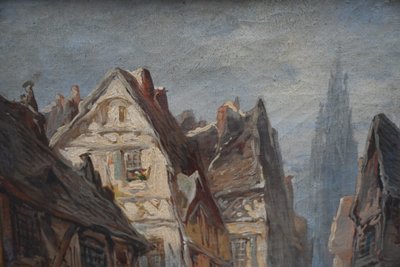 Ansicht von Caen, Öl auf Leinwand, spätes 19. Jahrhundert