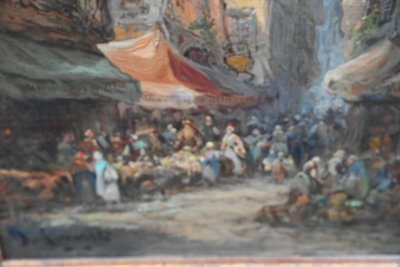 Ansicht von Caen, Öl auf Leinwand, spätes 19. Jahrhundert