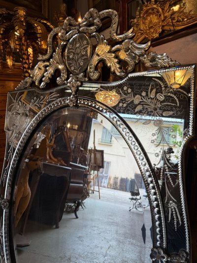 Venetian mirror / Venetian glass with parecloses, early 20th century