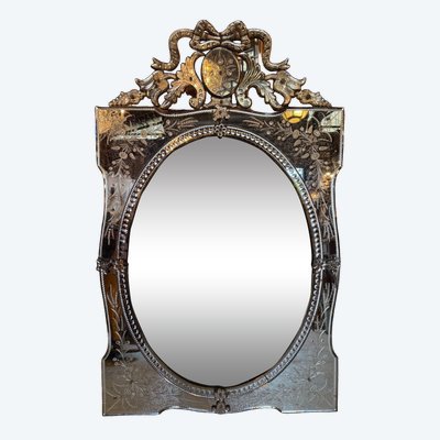 Venetian mirror / Venetian glass with parecloses, early 20th century