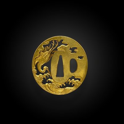 TSUBA NAGAMARU GATA Firmato. GIAPPONE – Tardo periodo Edo (1606 – 1868)