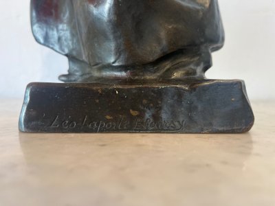 Scultura in bronzo - Il lattaio - L. Laporte Blairsy - Houdebine - Francia - XIX secolo