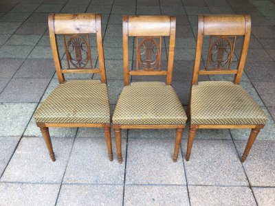 5 chairs (3+2) in the Directoire style