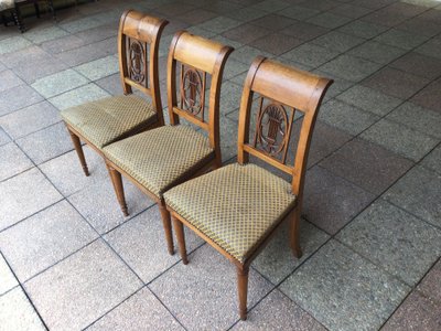 5 chairs (3+2) in the Directoire style