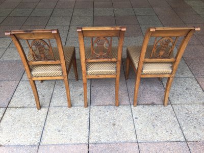 5 chairs (3+2) in the Directoire style