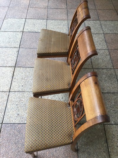 5 chairs (3+2) in the Directoire style