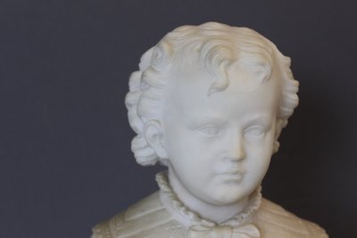 Bust of a Young Boy from the 18th century in Alabaster