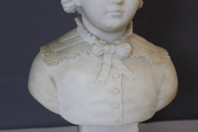 Bust of a Young Boy from the 18th century in Alabaster