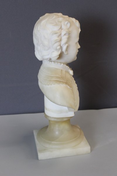 Bust of a Young Boy from the 18th century in Alabaster