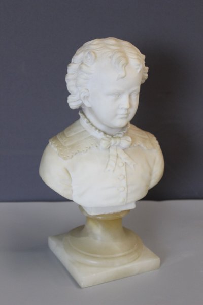 Bust of a Young Boy from the 18th century in Alabaster