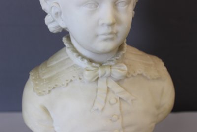 Bust of a Young Boy from the 18th century in Alabaster