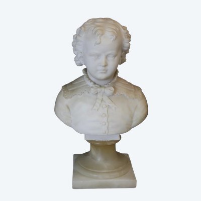 Bust of a Young Boy from the 18th century in Alabaster