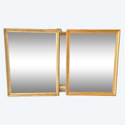 Paire de miroirs style Directoire dorés