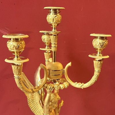 Pair of candelabra with Cupids, Charles X period