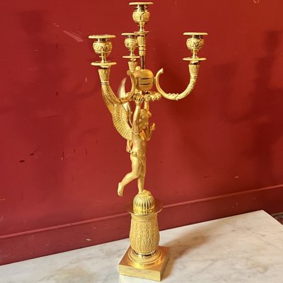 Pair of candelabra with Cupids, Charles X period
