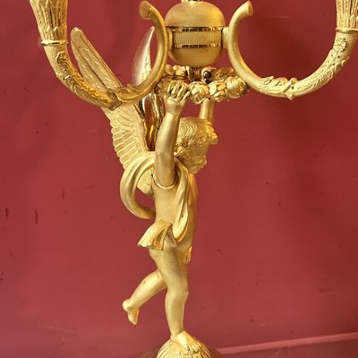 Pair of candelabra with Cupids, Charles X period