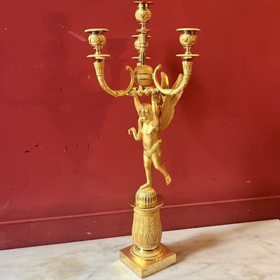 Pair of candelabra with Cupids, Charles X period