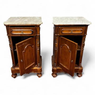 Antique pair of Louis Philippe bedside tables