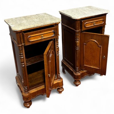 Antique pair of Louis Philippe bedside tables