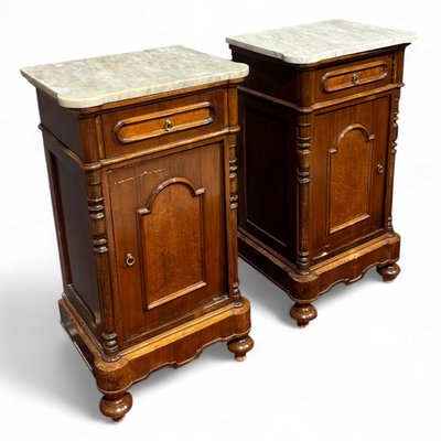 Antique pair of Louis Philippe bedside tables