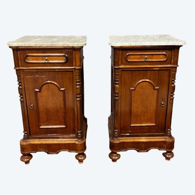 Antique pair of Louis Philippe bedside tables