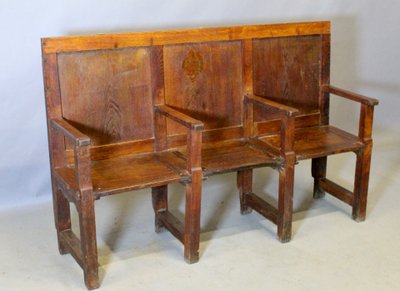 Banc d'église 3 places en chêne
