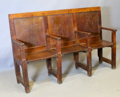 Banc d'église 3 places en chêne