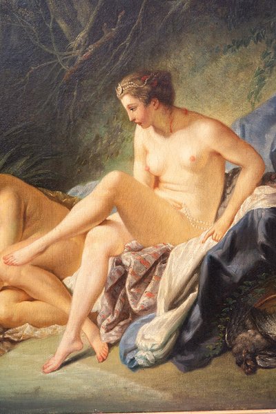 Peinture ancienne à l'huile sur toile, France, XIXe siècle.