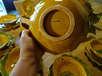 1960 Vallauris Bouillabaisse Set timbrato 15 pezzi Vintage