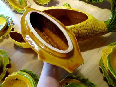 1960 Vallauris Bouillabaisse Set timbrato 15 pezzi Vintage
