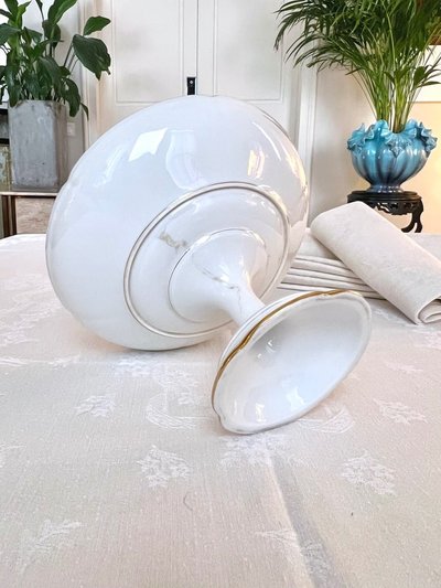 Serving cup - Limoges porcelain - Jean Pouyat - Vieux Paris - Monograms