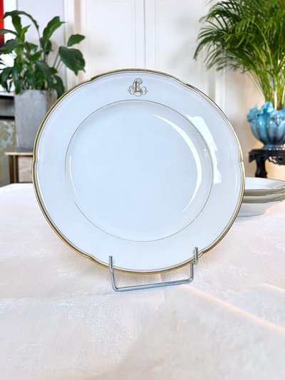 Piccolo piatto da portata - Porcelaine Jean Pouyat - Vieux Paris - Monogrammi