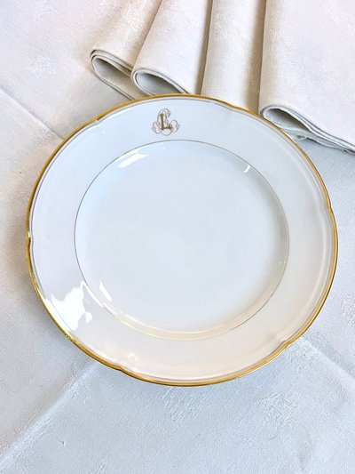 Piccolo piatto da portata - Porcelaine Jean Pouyat - Vieux Paris - Monogrammi