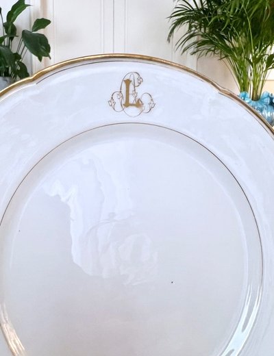 Coppa da dessert - Porcellana di Limoges - Jean Pouyat - Vieux Paris - Monogrammi