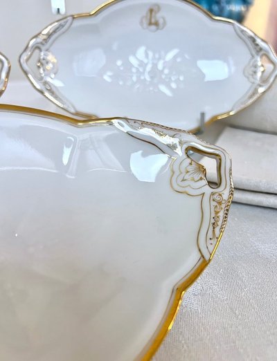 Ravier En Porcelaine De Limoges - Jean Pouyat - Vieux Paris - Tableware - Monograms