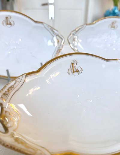 Ravier En Porcelaine De Limoges - Jean Pouyat - Vieux Paris - Tableware - Monograms