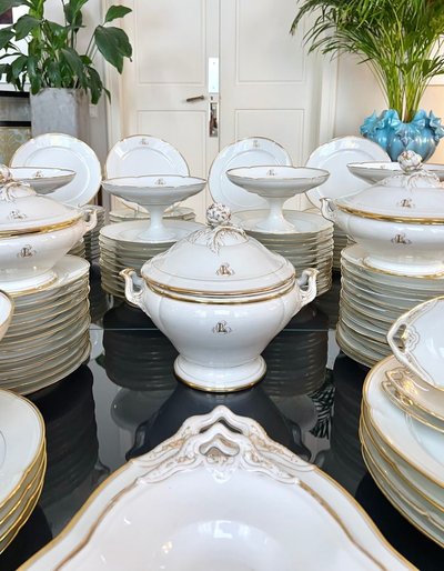 Ravier En Porcelaine De Limoges - Jean Pouyat - Vieux Paris - Tableware - Monograms