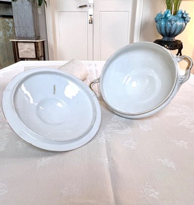 Gemüseschale Gedeckt Porzellan Limoges - Fretel Monogramme - Jean Pouyat - Vieux Paris - Service
