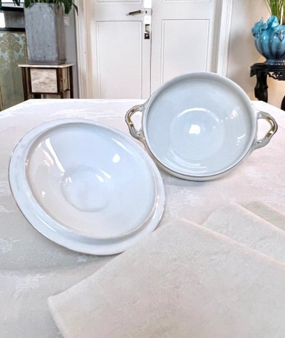 Gemüseschale Gedeckt Porzellan Limoges - Fretel Monogramme - Jean Pouyat - Vieux Paris - Service
