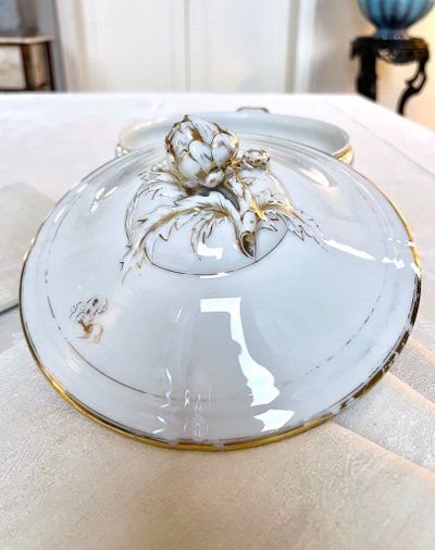 Gemüseschale Gedeckt Porzellan Limoges - Fretel Monogramme - Jean Pouyat - Vieux Paris - Service