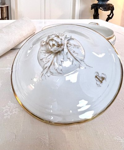 Gemüseschale Gedeckt Porzellan Limoges - Fretel Monogramme - Jean Pouyat - Vieux Paris - Service